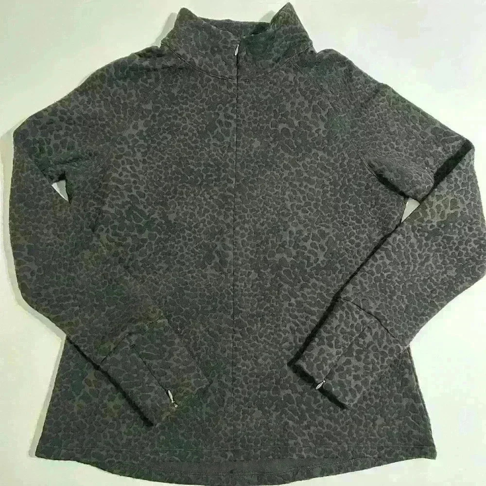 LUCY Cheetah Print 1/2 Zip Pullover Sweater